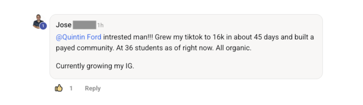 Digital Degens member testimonial screenshot 2